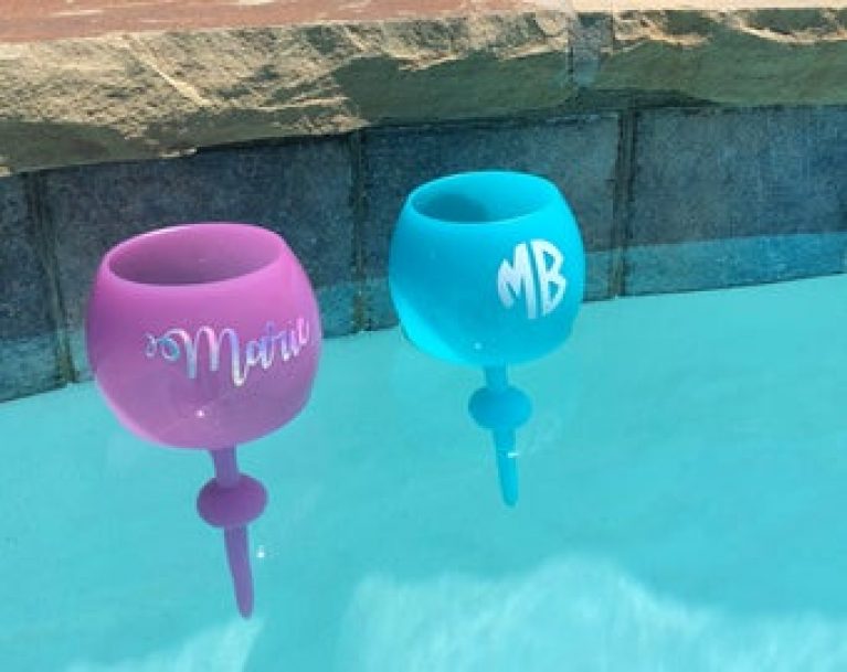 Personalized Floating Wine Glasses for the Pool and Beach Gifter World