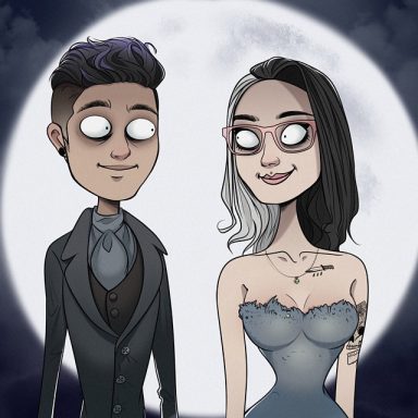 Custom Tim Burton Portrait for You, Your Family, and Your Pets by Gifter World