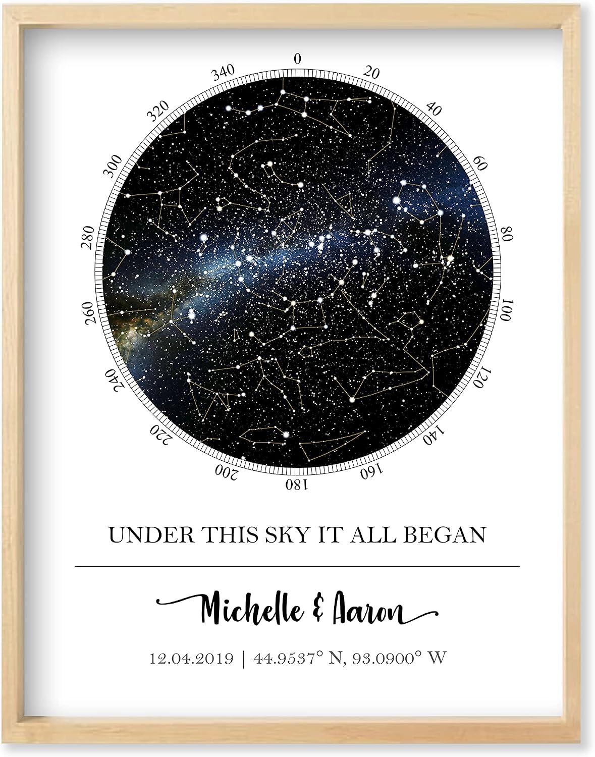 Personalized Star Constellation Map From Any Date