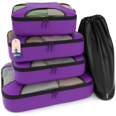 4 Set Packing Cubes – Travel Organizers with Laundry Bag
