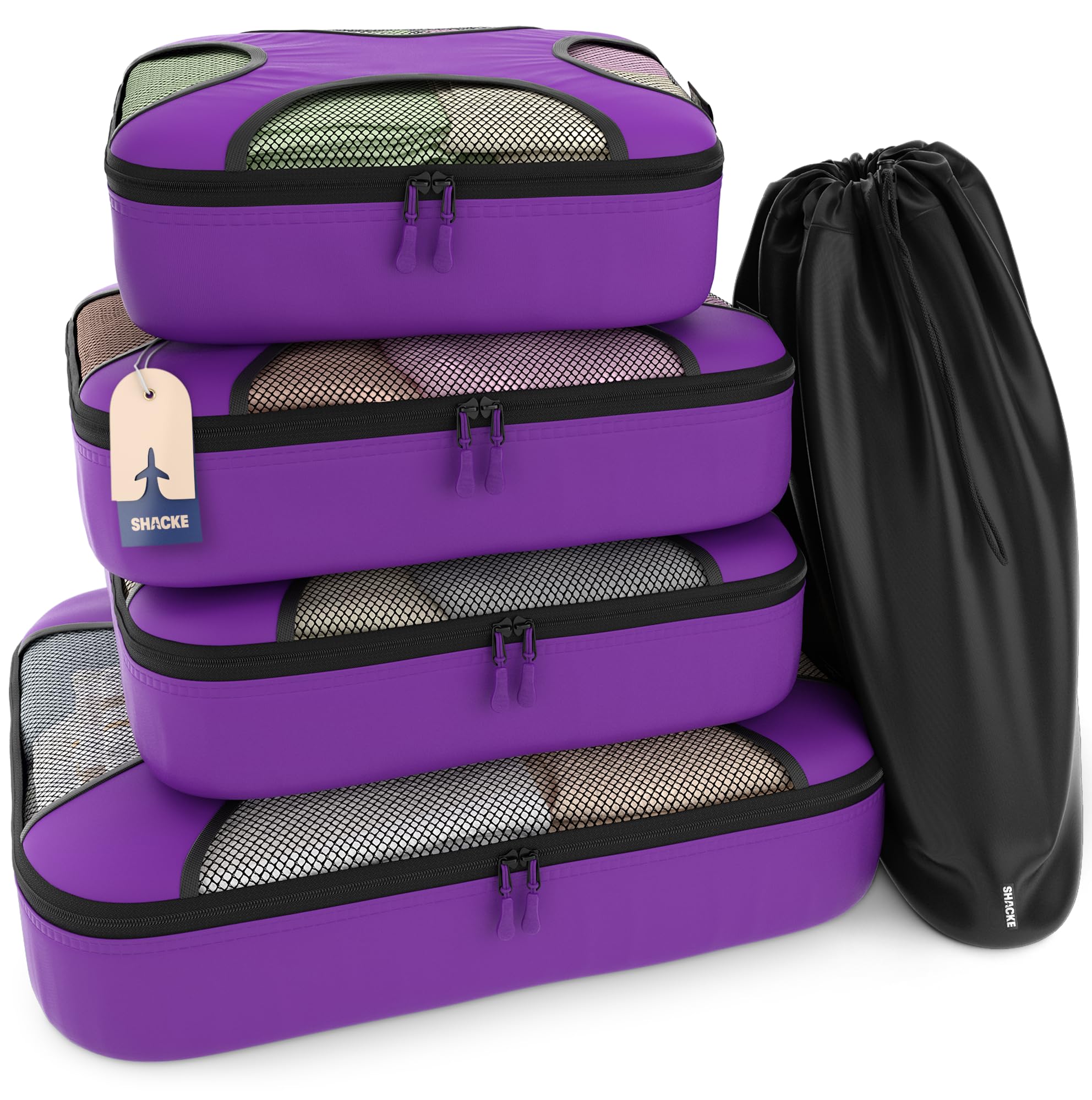 4 Set Packing Cubes – Travel Organizers with Laundry Bag
