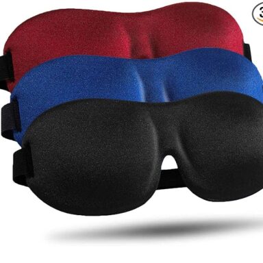 Travel Sleep Mask – 3 Pack, 3D Contoured, Blackout