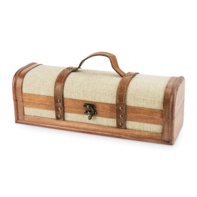 Antique Wooden Wine Box – Holds 2 Bottles