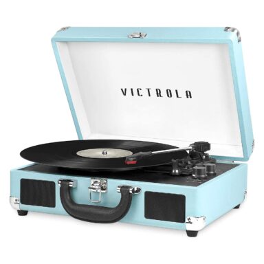 Bluetooth Turntable Record Player with Speakers – Vintage Suitcase, MANY Colors