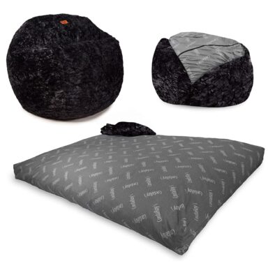 Faux Fur Foam Bean Bag Chair Bed – Multiple Colors Available
