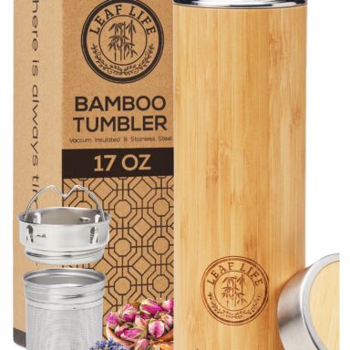 Bamboo Tumbler with Tea Infuser & Strainer by LeafLife