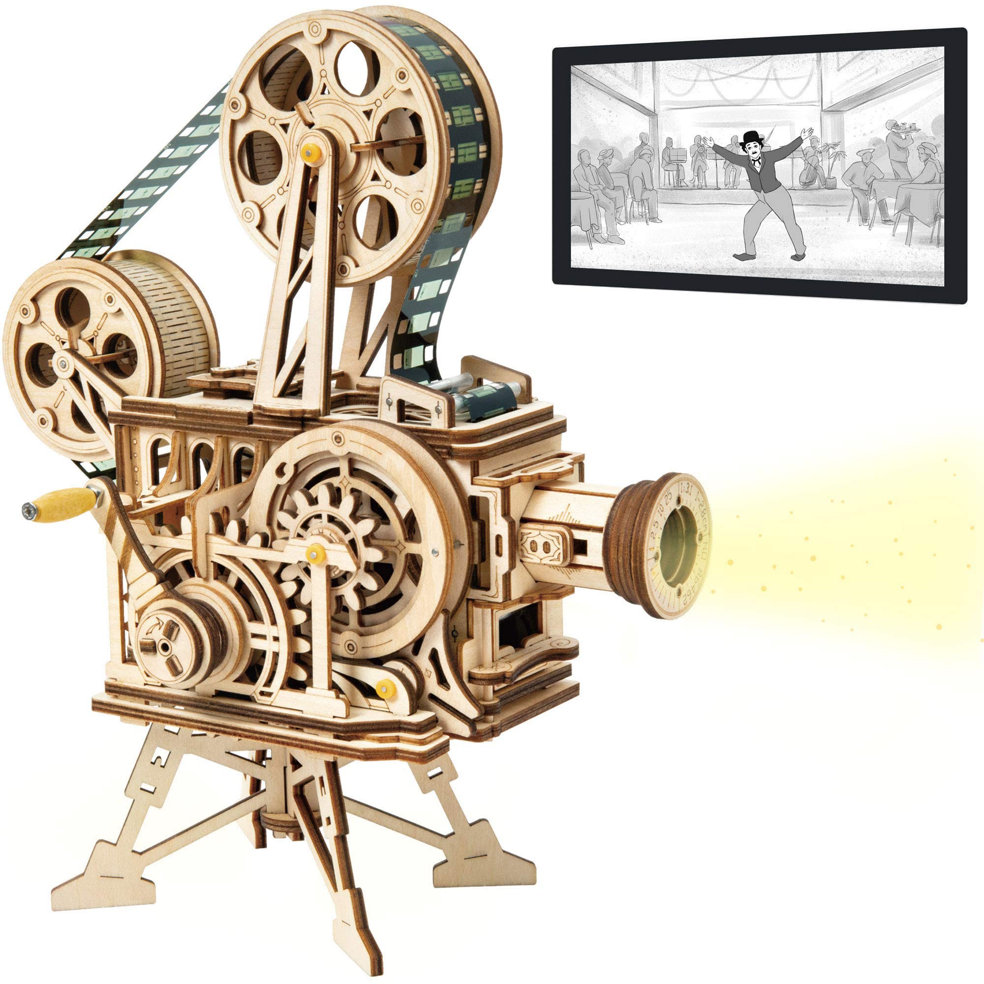 Wooden Puzzle Mechanical Model Kit – Movie Projector