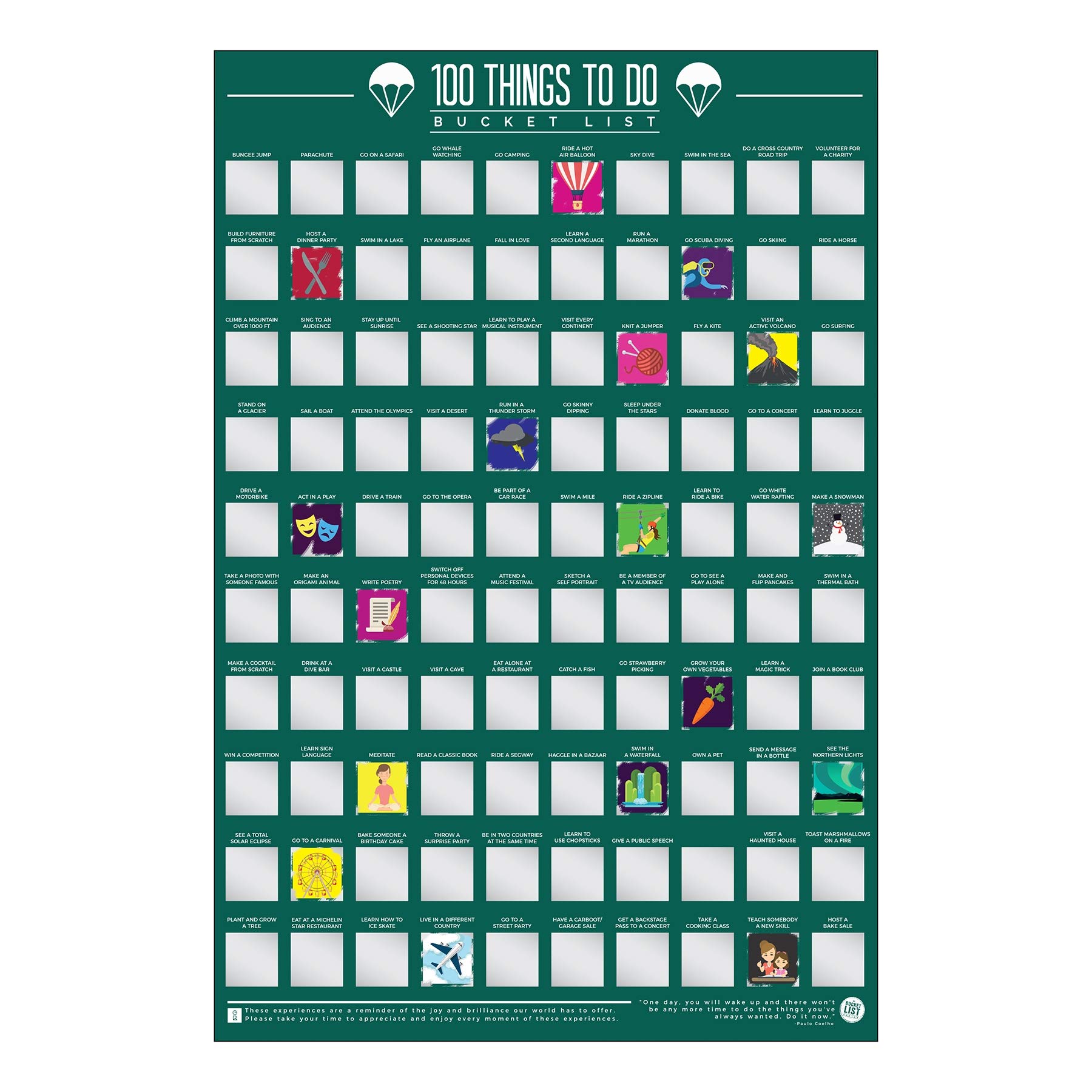 100 Things to Do After Quarantine Scratch Off Bucket List