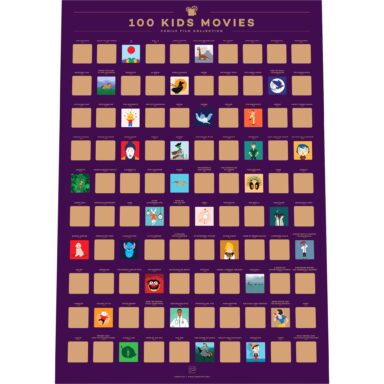 100 Kids Movies Scratch Off Poster