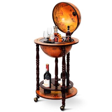 Wood Globe Bar Stand