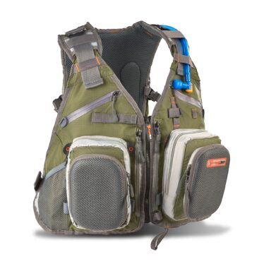 Fly Fishing Backpack Vest Combo for Tackle Gear and Accessories, Includes Water Bladder