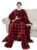 Sherpa Wearable Blanket with Sleeves and Foot Pockets