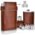 Leather Flask with Shot Glasses